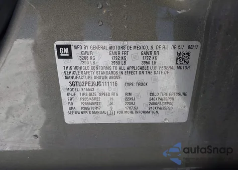 2018 GMC Sierra 1500 Denali from USA, damaged, VIN 3GTU2PEJ9JG111116